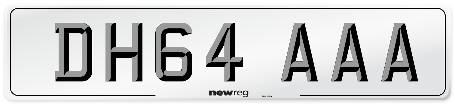 DH64 AAA Number Plate from New Reg